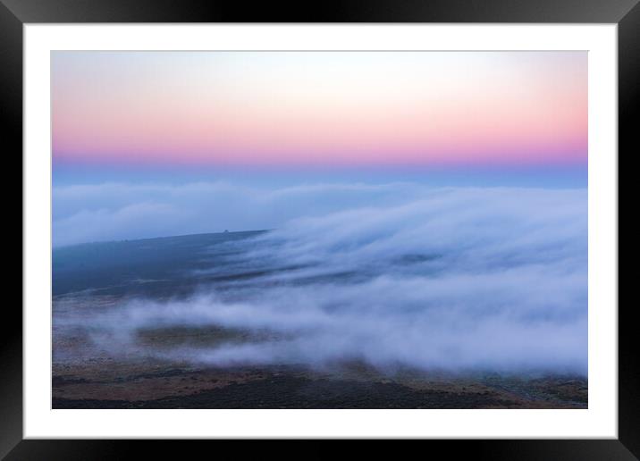 Flowing Fog over Burbage Valley Framed Mounted Print by John Finney