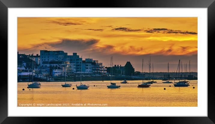 Cowes Harbour Sunset Isle Of Wight Framed Mounted Print by Wight Landscapes