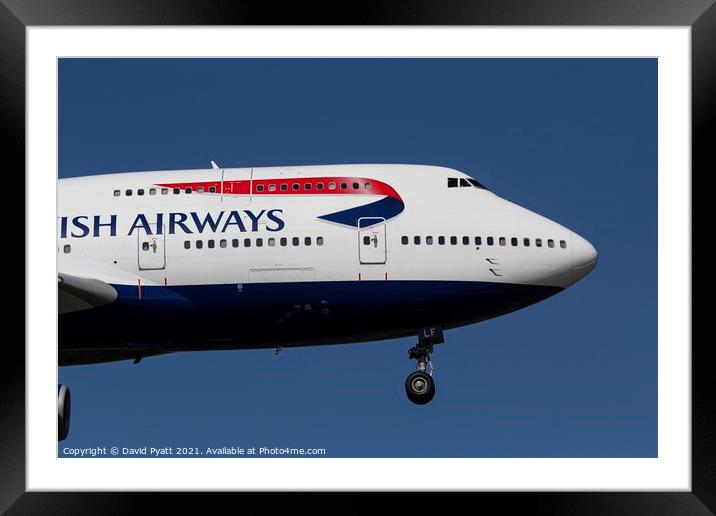 British Airways Boeing 747 Detail Framed Mounted Print by David Pyatt