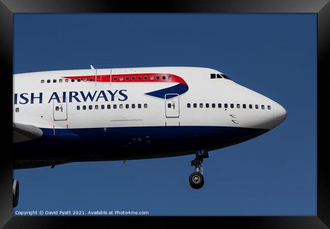 British Airways Boeing 747 Detail Framed Print by David Pyatt