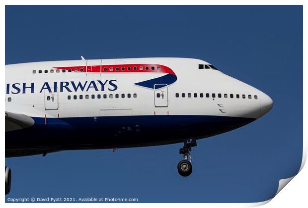 British Airways Boeing 747 Detail Print by David Pyatt