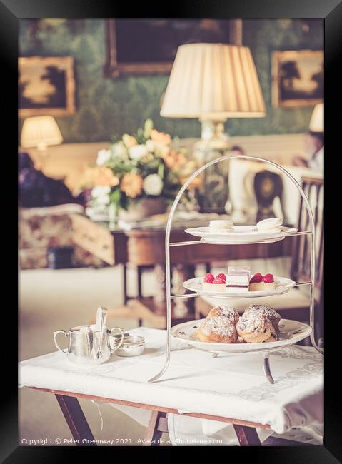 English Afternoon Tea in a Stately Home Framed Print by Peter Greenway