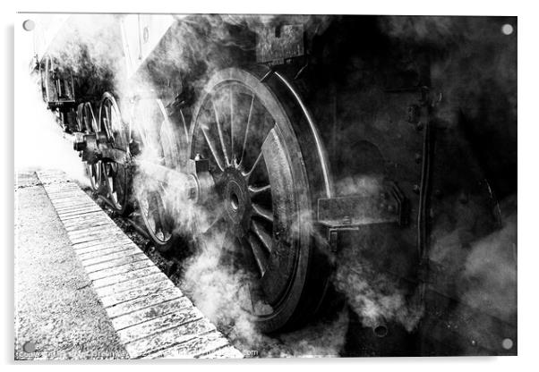 Steam train steaming at Platform - Watercress Line Acrylic by Peter Greenway