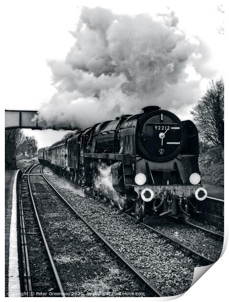 Vintage Steam Train - Watercess Line Print by Peter Greenway