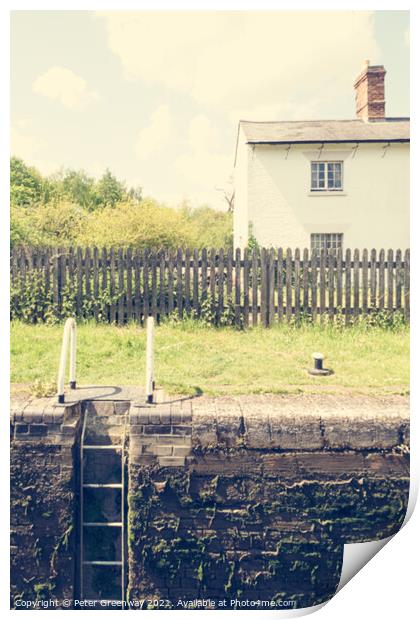 Lock Keepers Cottage, The Nell Canal, Oxfordshire Print by Peter Greenway