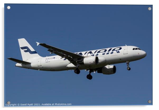 Finnair Airbus A320 Acrylic by David Pyatt