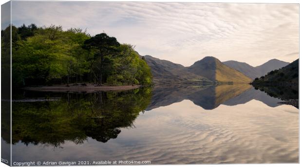 Wast Water Sunrise Reflections Canvas Print by Adrian Gavigan