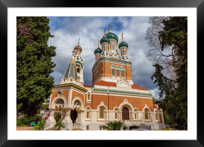 St Nicholas Orthodox Cathedral in Nice Framed Mounted Print by Artur Bogacki