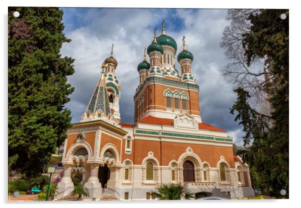 St Nicholas Orthodox Cathedral in Nice Acrylic by Artur Bogacki