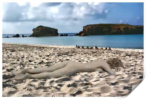 Surreal Sand Sculpture Beach Body Print by Deanne Flouton