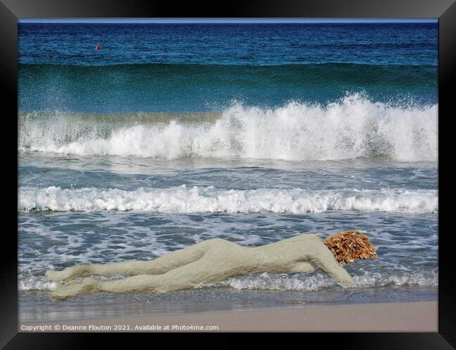 Surreal Beach Sculpture  Framed Print by Deanne Flouton