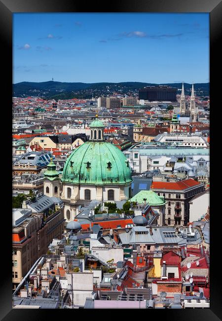 Vienna City Cityscape In Austria Framed Print by Artur Bogacki