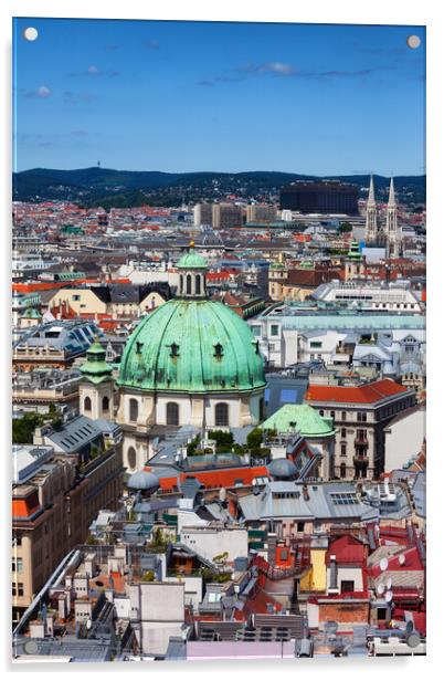 Vienna City Cityscape In Austria Acrylic by Artur Bogacki