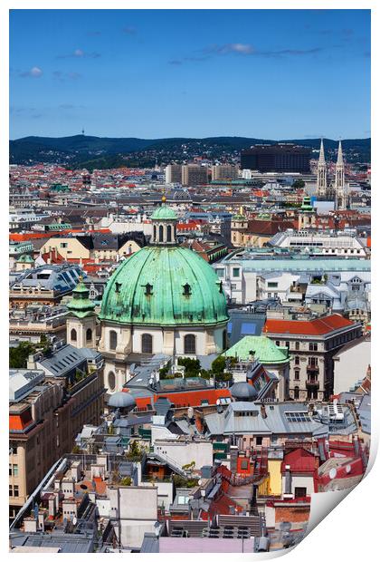 Vienna City Cityscape In Austria Print by Artur Bogacki