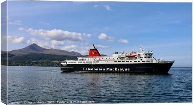 Arran Ferry Caledonian Isles Canvas Print by Ros Ambrose