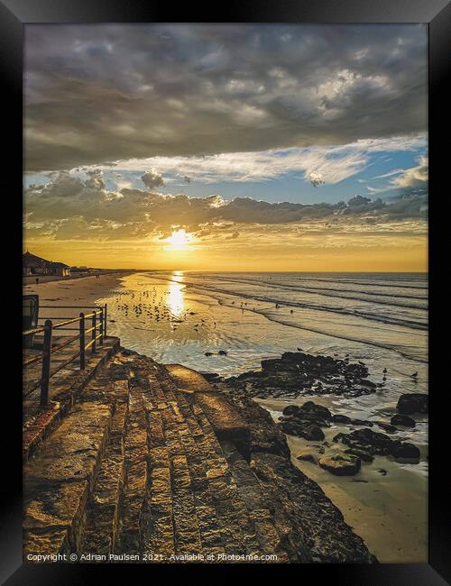 Sunrise over Muizenberg Beach  Framed Print by Adrian Paulsen