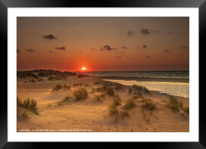 Sunset on Holkham Beach Framed Mounted Print by Stuart Hill