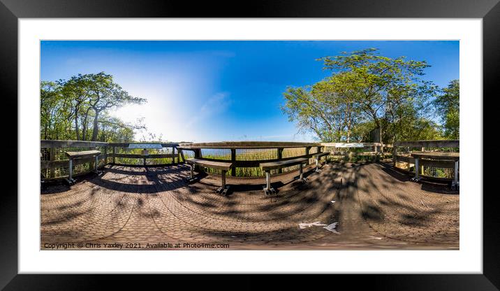360 degree panorama across Filby Broad from the pu Framed Mounted Print by Chris Yaxley