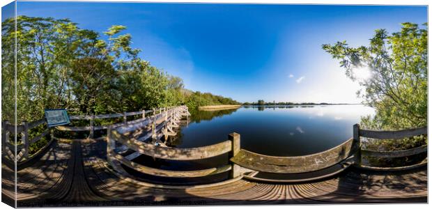 360 degree panorama of Filby Broad, Norfolk Canvas Print by Chris Yaxley
