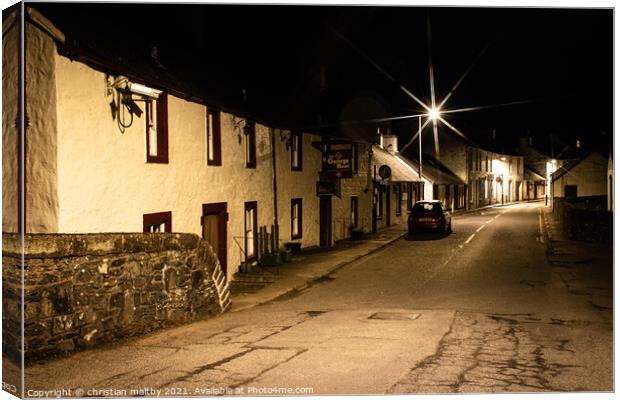 Moniaive at night Canvas Print by christian maltby