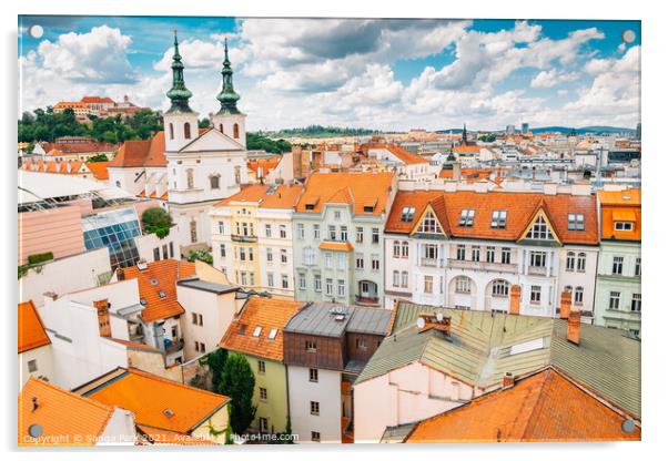 View of Brno old Town Acrylic by Sanga Park