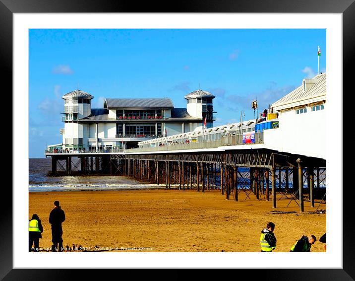 New pier, Weston Super Mare, Somerset.  Framed Mounted Print by john hill
