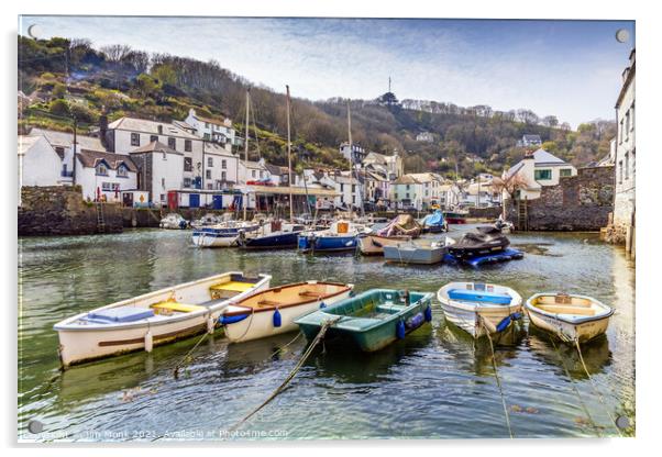 Polperro Moorings, Cornwall Acrylic by Jim Monk