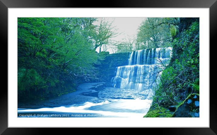 Brecon Beacons Waterfall Framed Mounted Print by Graham Lathbury