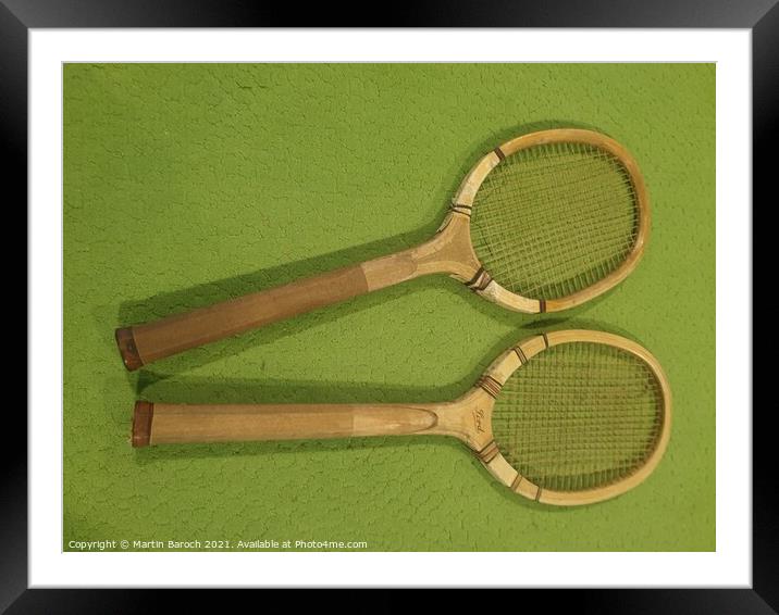 Historical Tennis Racquets Framed Mounted Print by Martin Baroch