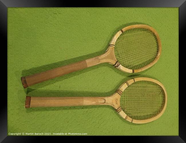 Historical Tennis Racquets Framed Print by Martin Baroch
