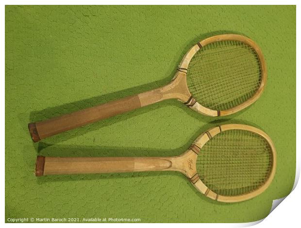 Historical Tennis Racquets Print by Martin Baroch