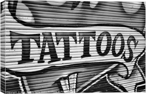 Tattoo background in B/W Canvas Print by M. J. Photography