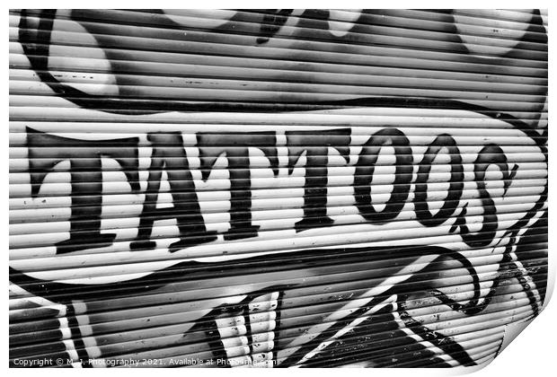 Tattoo background in B/W Print by M. J. Photography