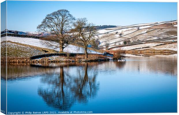 Ponden Reservoir in Winter Canvas Print by Philip Baines