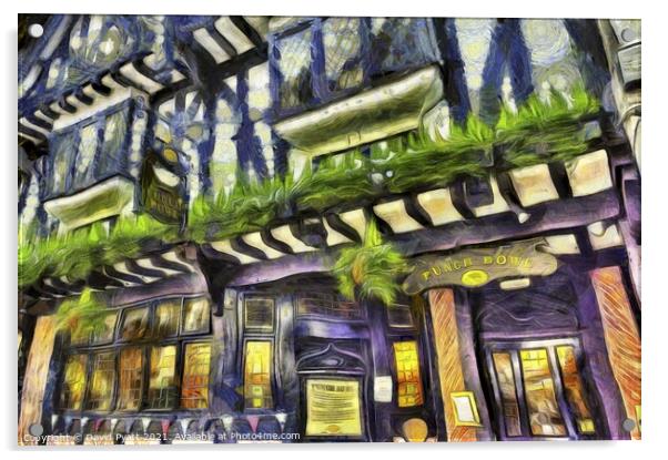 Van Gogh Pub Acrylic by David Pyatt