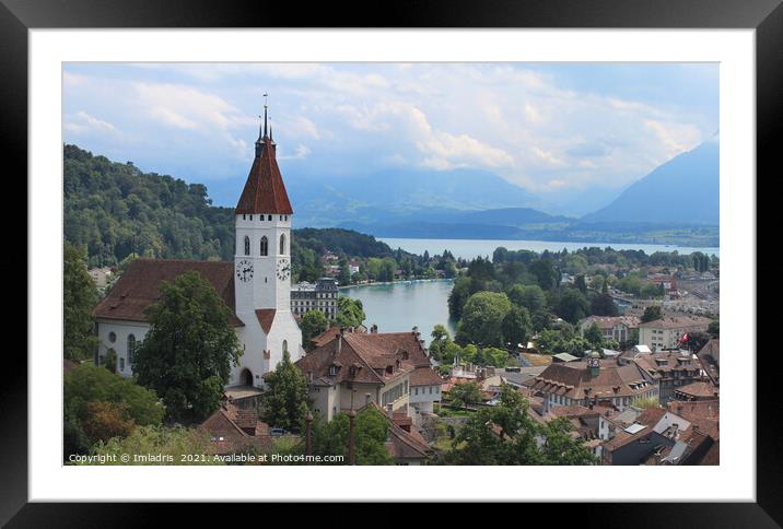 Panoramic city view, Thun, Switzerland Framed Mounted Print by Imladris 