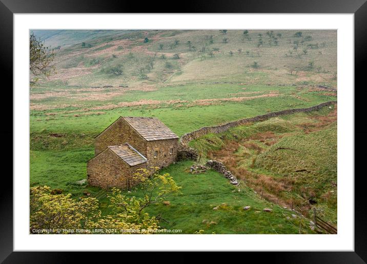 Edale Valley Farm Buildings Framed Mounted Print by Philip Baines