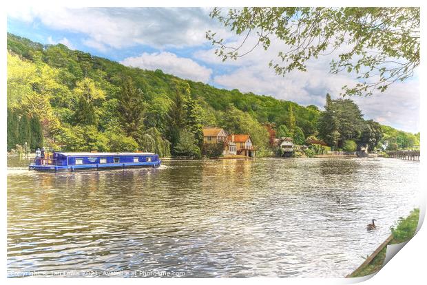 Approaching Marsh Lock at Henley Print by Ian Lewis