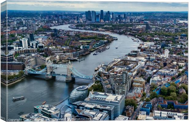 River Thames from the Shard  Canvas Print by Phil Longfoot