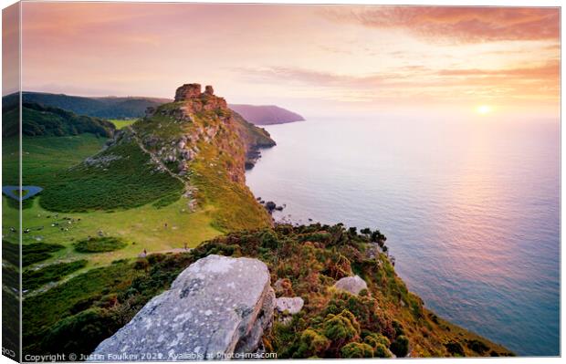 Valley of the Rocks, Exmoor, North Devon Canvas Print by Justin Foulkes