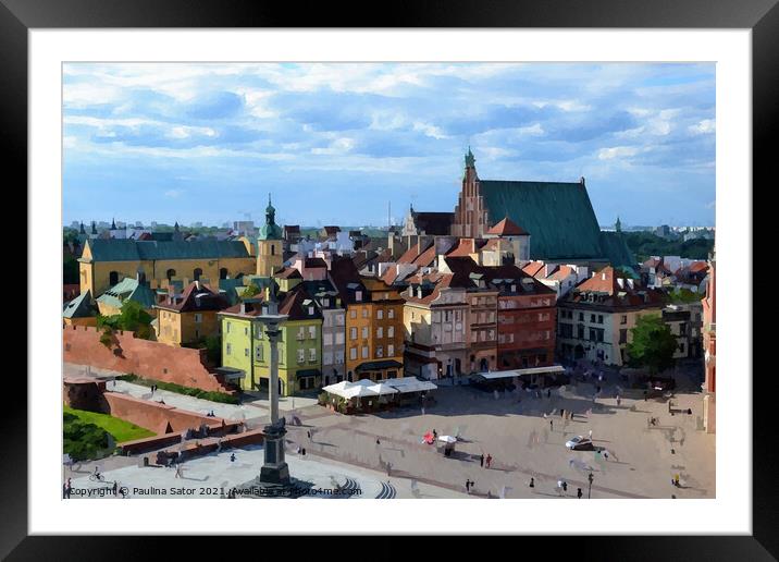 Castle Square in Warsaw, Poland Framed Mounted Print by Paulina Sator