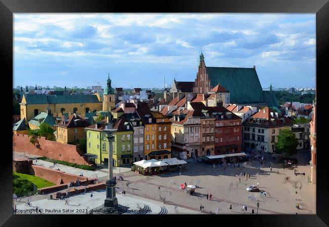 Castle Square in Warsaw, Poland Framed Print by Paulina Sator