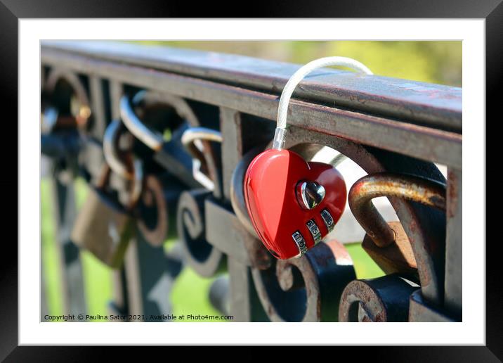 Red love Framed Mounted Print by Paulina Sator