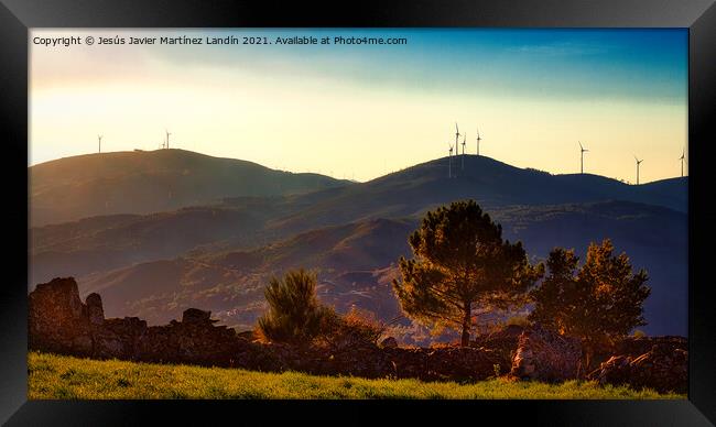 Majestic Sunset Over Portugals Mountainous Landsca Framed Print by Jesus Martínez