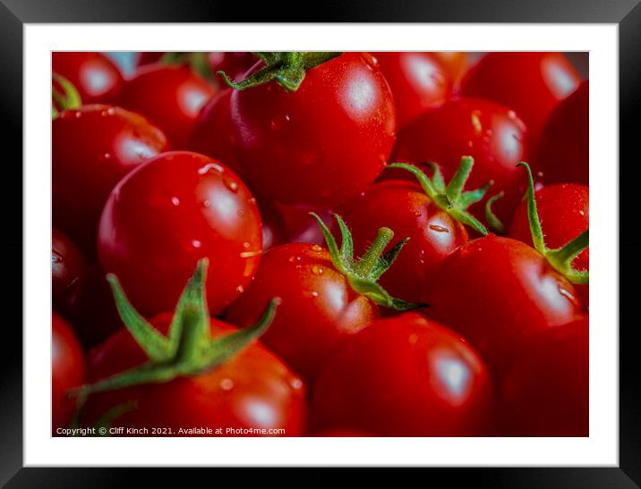 Fresh tomatoes Framed Mounted Print by Cliff Kinch