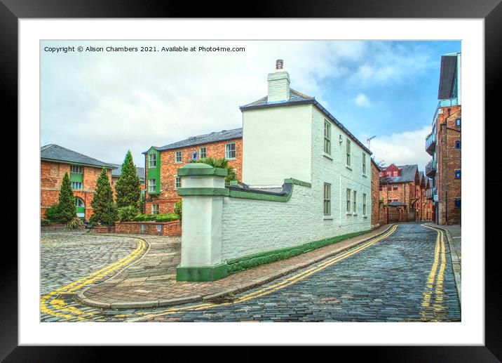 Leeds, Corner of Dock Street and Navigation Walk Framed Mounted Print by Alison Chambers