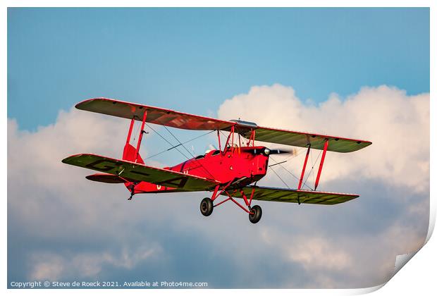 de Havilland DH82a Tiger Moth Print by Steve de Roeck