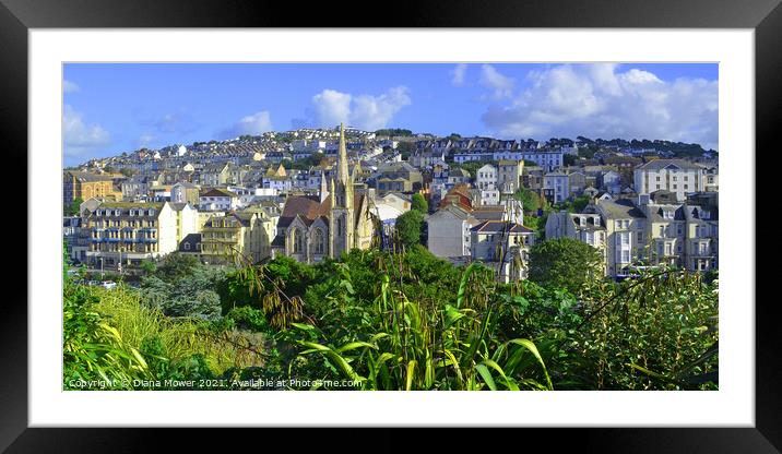 Ilfracombe town Devon Coast Framed Mounted Print by Diana Mower