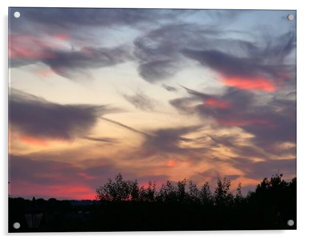 Swirly dramatic sunset  Acrylic by Roy Hinchliffe