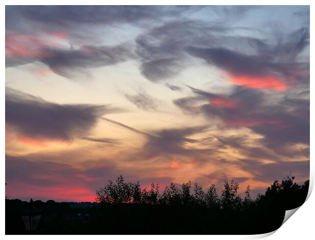 Swirly dramatic sunset  Print by Roy Hinchliffe